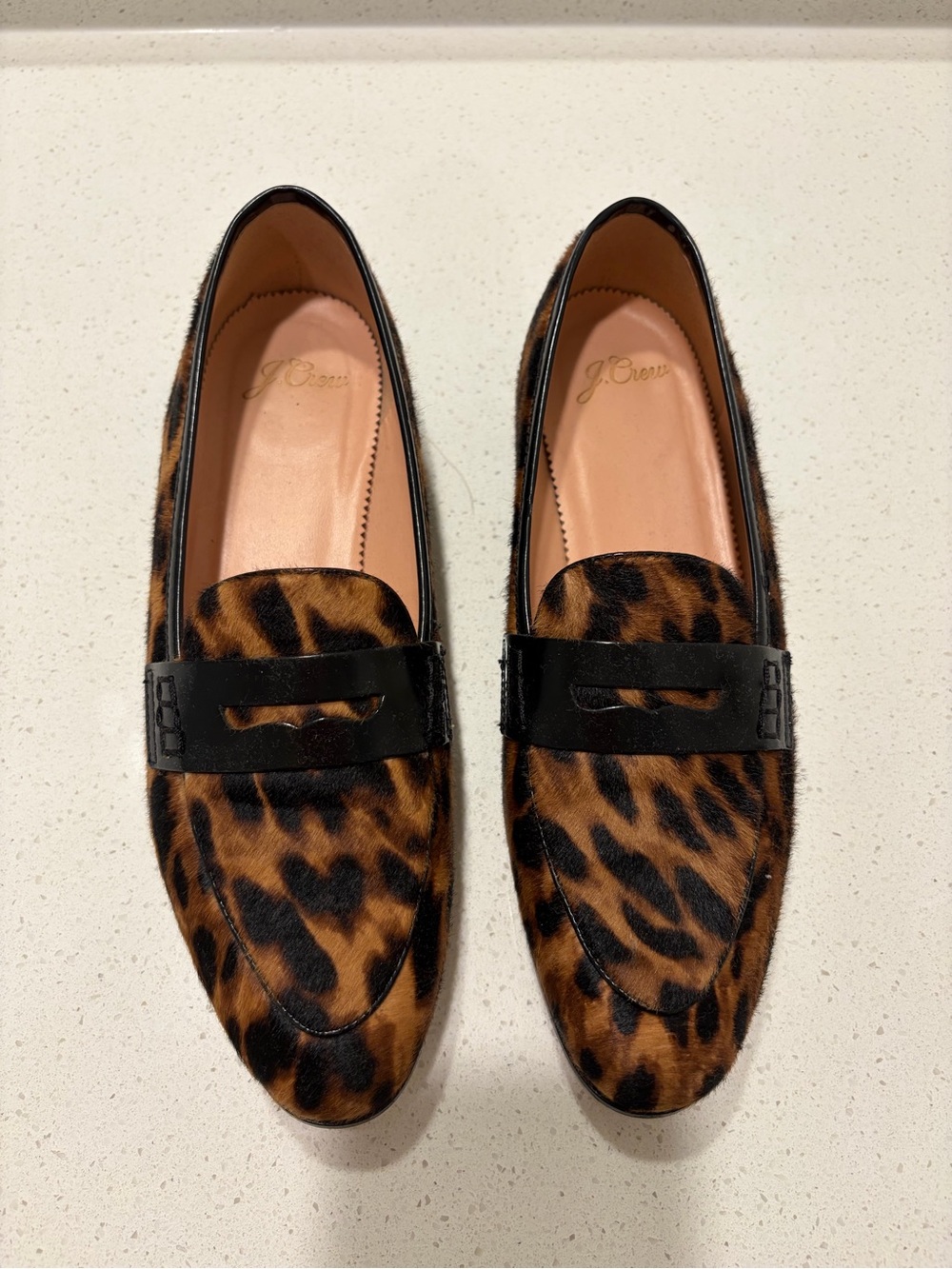J. Crew Women’s Leopard Print Penny Loafers - Brown/Black - Picture 1 of 6